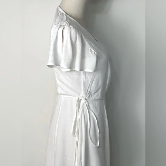 Lulu’s Harbor Point White Sheer Chiffon Wrap Dress Size Small and Medium - Picture 7 of 13